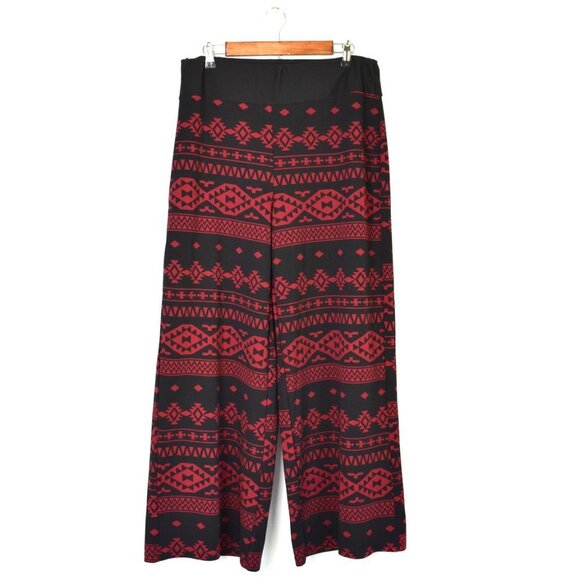 Ashley Blue Aztec Print Wide Leg Pants 2XL XXL - Picture 1 of 8